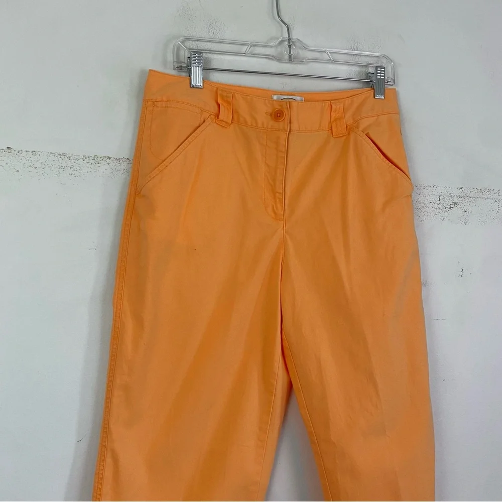 TALBOTS orange cream cotton summer crop pants - Picture 2 of 6
